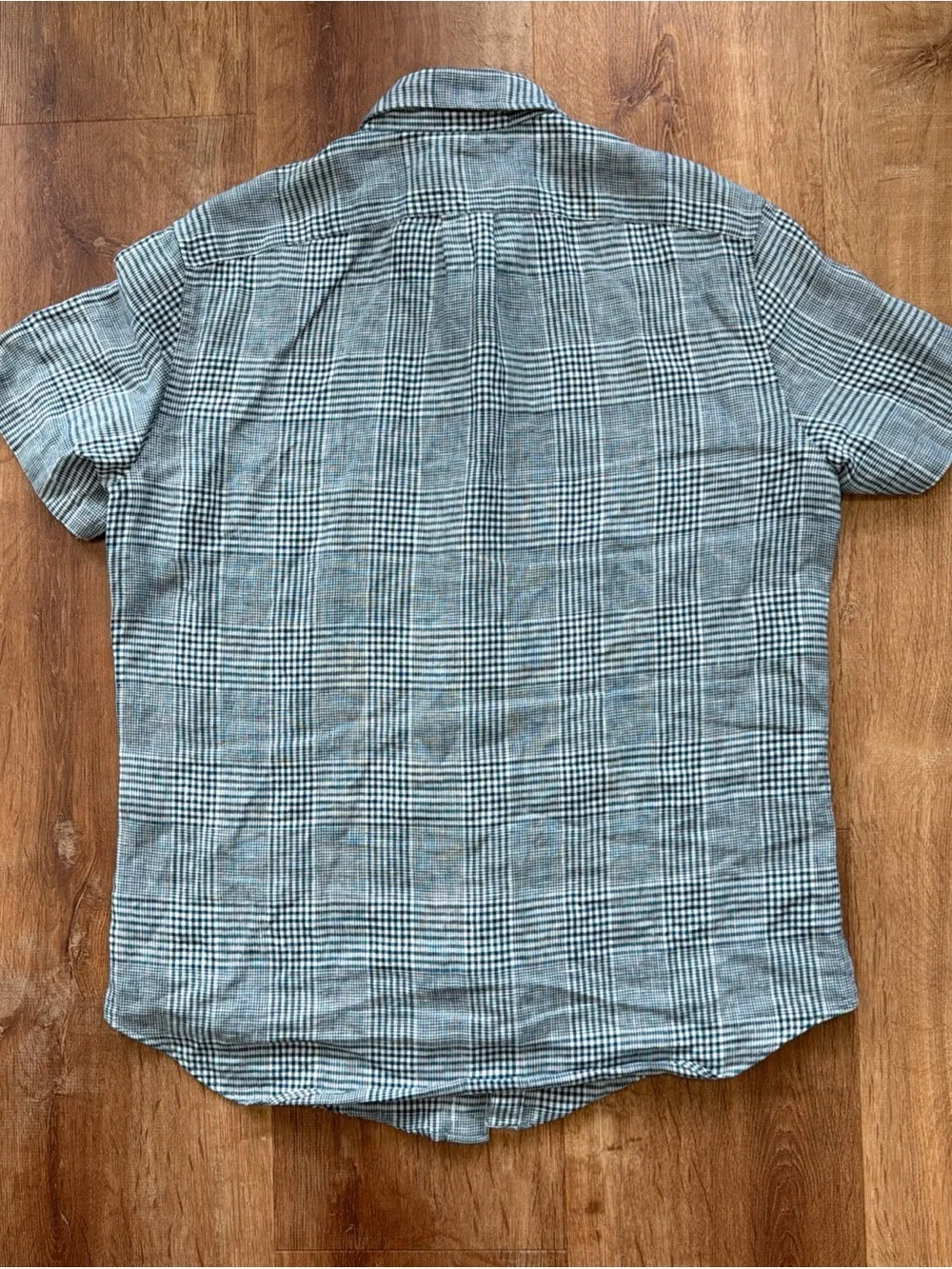 J. Crew 100% Linen Shirt Men’s M Blue Glenn Plaid Short-Sleeve Button-Up Beach